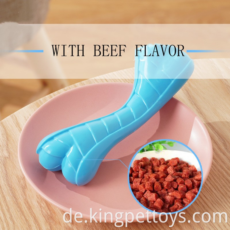 Rubber Pet Toy Bone with Beef Flavor